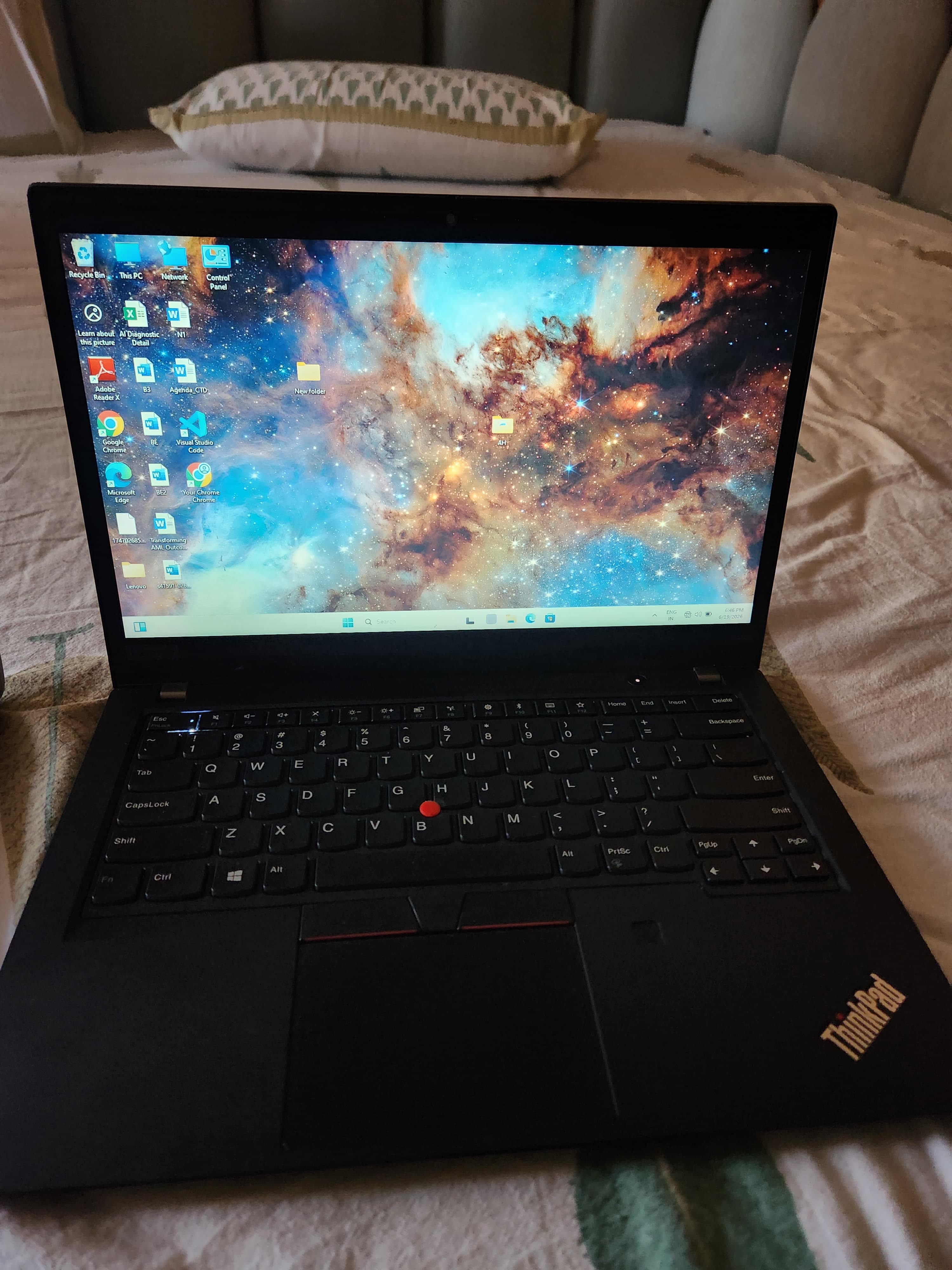 Laptop powered on for post-service testing